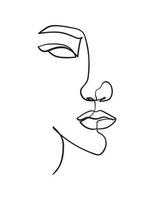 Female Face Continuous Line Drawing. Good for Prints, T-shirt, Banners, Slogan Design Modern Graphics Style vector