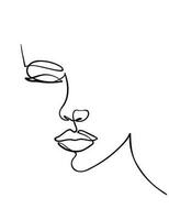 Female Face Continuous Line Drawing. Good for Prints, T-shirt, Banners, Slogan Design Modern Graphics Style vector