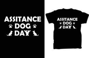 asistencia perro día t camisa diseño vector
