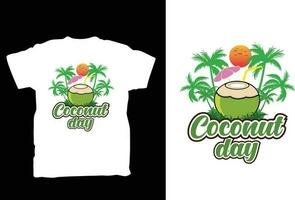 Coconut day t shirt design vector