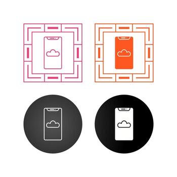 icono de vector de almacenamiento en la nube