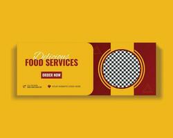 Awesome Restaurant food service social media cover design vector