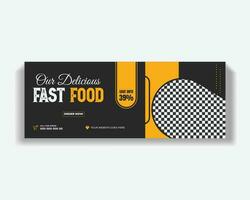 Awesome Restaurant food service social media cover design vector