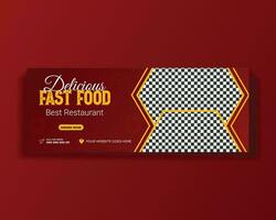 Awesome Restaurant food service social media cover design vector