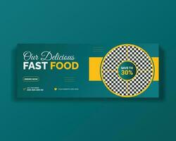 Awesome Restaurant food service social media cover design vector