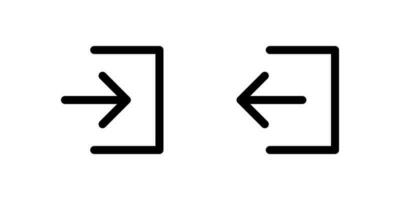 Log in, enter or sign in and log out, exit or sign out icons in line style design isolated on white background. Editable stroke. vector