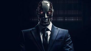 AI businessman in a suit, professional, machine, robot, photo