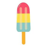 Ice lolly. Fruit frozen popsicle. Sweet ice cream. Cartoon flat illustration isolated on white background. vector
