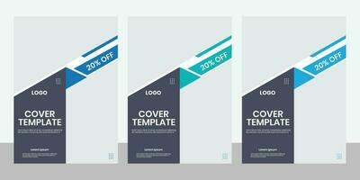 A4 book cover commercial layout template with unique design flier vector