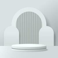 3D Abstract White Podium Background vector