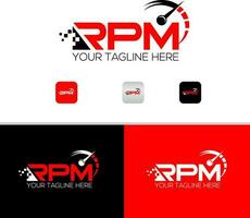 rpm letra logo resumen creativo diseño con blanco antecedentes en ilustrador vector logo moderno alfabeto fuente superposición estilo. rpm único diseño.