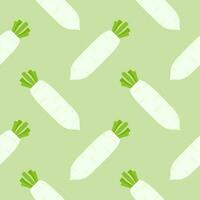 white radish seamless pattern vector illustration