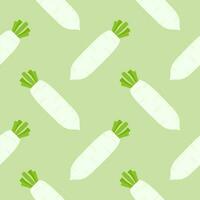 white radish seamless pattern vector illustration