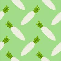 white radish seamless pattern vector illustration