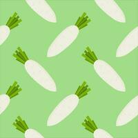 white radish seamless pattern vector illustration