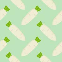 white radish seamless pattern vector illustration