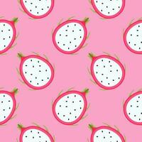 dragon fruit seamless pattern vector illustration