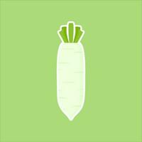 white radish flat design vector illustration