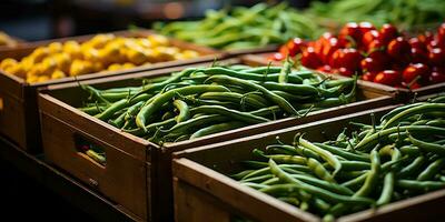 ai generado. ai generativo. Fresco verde guisante frijoles. agricultura vegetales vegetariano comida comida vitaminas sano orgánico ecológico gráfico Arte foto