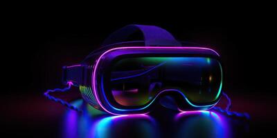 . . VR virtual reality mask headset future technology. Graphic Art photo