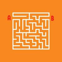 Abstract square maze. Game for kids. Puzzle for children. Labyrinth conundrum. Find the right path. Vector illustration.