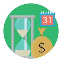 hora y dinero. salvar hora y dinero, pago calendario, vector ilustración