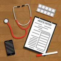 Medical top view vector. Hospital clinic, pharmacy illustration vector