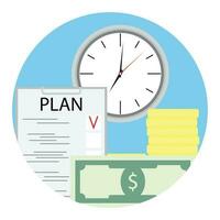 Plan finance for business. Efficiency growth finance, vector illustration