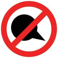 Ban speak icon. Sign no speak, forbidden and warning voice talk, vector illustration