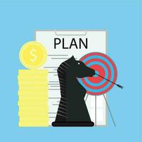 Strategy and plan. Process development strategy finance, vector illustration