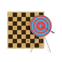 Tactic to goal. Bullseye arrow, professional vector illustration