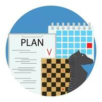 Planning of strategy and tactics. Financial planning and business vision, vector illustration