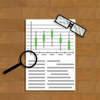 Chart and graphic. Research document data, vector illustration