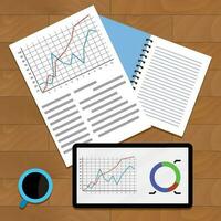 Exchange data chart. Analytic finance statistical, vector illustration