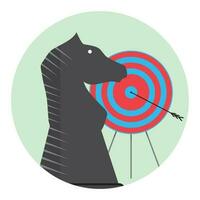 Winning strategy icon. Strategic achievement, vector illustration