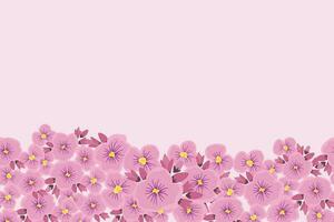 Flower background border frame horizontal vector illustration.