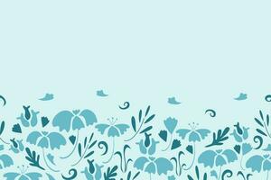 Flower background border frame horizontal vector illustration.