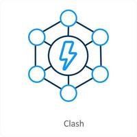 clash and burst icon concept vector