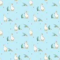 Seamleass pattern duck cartoon vector collection
