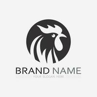 chicken logo  rooster and hen logo for poultry farming  animal logo vector illustration design