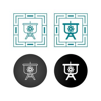 icono de vector de presentación de átomo