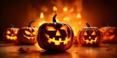 AI Generated. AI Generative. Halloween spooky boo scary horro night pumpkin photo