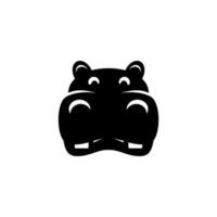 hippopotamus head silhouette vector design