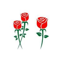 rose flower silhouette vector design on white background