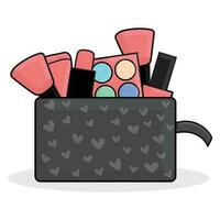 Make Up Bag with Make Up Stuff Free Vector