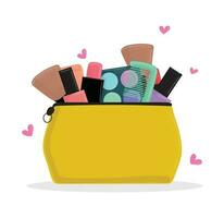 Make Up Bag with Make Up Stuff vector