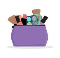 Make Up Bag with Make Up Stuff vector