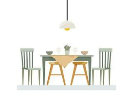 Interior dining room, modern style vector