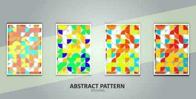 abstract pattern set with colorful geometric shapes vector