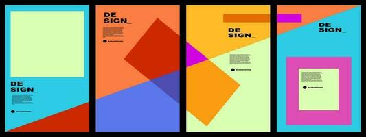 abstract flat background set for banner, poster, template, design, flyer, brochure, etc vector